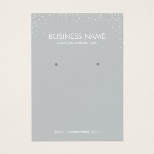 Plain Silver Confetti Jewelry Earring Display Visitekaartjes (Voorkant)