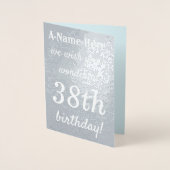 Plain Silver Foil 38th Birthday Wenskaart Folie Kaarten (Voorkant)