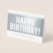 Plain Silver Foil "HAPPY BIRTHDAY!" Kaart (Voorkant)
