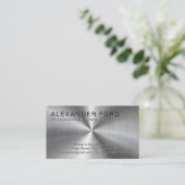 Plain Silver Professional Radial Metallic Look Visitekaartje (Staand voorkant)