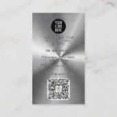 Plain Silver Professional Radial Metallic Look Visitekaartje (Achterkant)