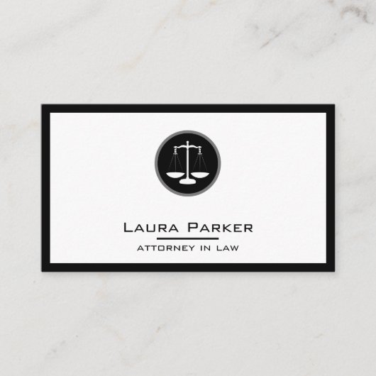 Plain Simple Attorney Law Professional Scale Visitekaartje (Voorkant)