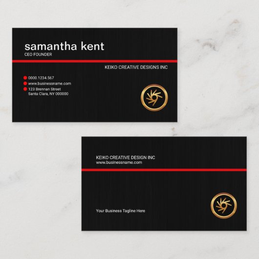 Plain Simple Black Light Grunge Business CEO Visitekaartje (Voorkant / Achterkant)