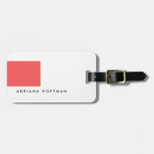 Plain Simple Black White-minimalistische naam Bagagelabel (Voorkant horizontaal)