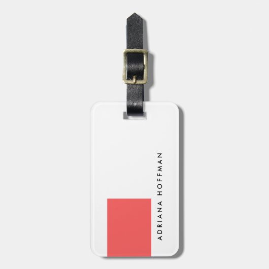 Plain Simple Black White-minimalistische naam Bagagelabel (Voorkant verticaal)