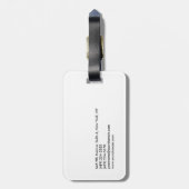 Plain Simple Black White-minimalistische naam Bagagelabel (Achterkant verticaal)