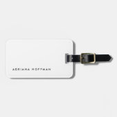 Plain Simple Black White-minimalistische naam Bagagelabel (Voorkant horizontaal)