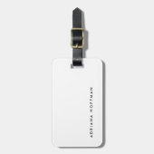 Plain Simple Black White-minimalistische naam Bagagelabel (Voorkant verticaal)
