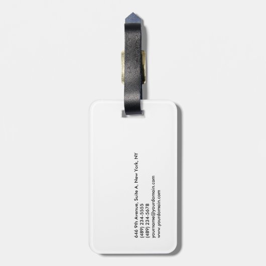 Plain Simple Black White-minimalistische naam Bagagelabel (Achterkant verticaal)