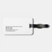 Plain Simple Black White-minimalistische naam Bagagelabel (Achterkant horizontaal)