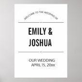 Plain Simple Black White Wedding Poster Sjabloon (Voorkant)