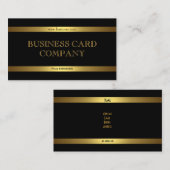 Plain Simple Gold Black Elegant Classy Visitekaartje (Voorkant / Achterkant)