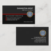 Plain Simple Grey Black Layers Business CEO Visitekaartje (Voorkant / Achterkant)