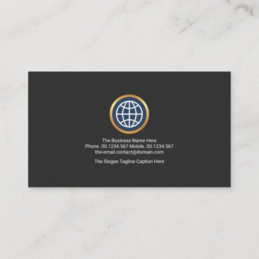 Plain Simple Grey Black Layers Business CEO Visitekaartje (Achterkant)