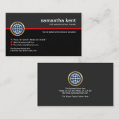 Plain Simple Grey Black Layers Business CEO Visitekaartje (Voorkant / Achterkant)