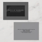 Plain Simple Grey Black Trendy minimalist Visitekaartje (Voorkant / Achterkant)