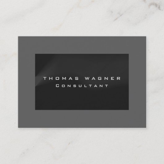 Plain Simple Grey Black Trendy minimalist Visitekaartje (Voorkant)