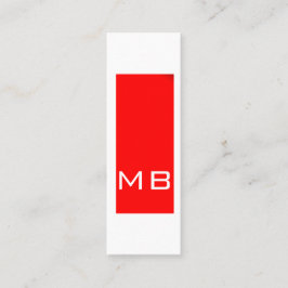Plain Simple Monogram Skinny Red Visitekaartje