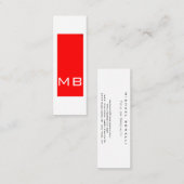 Plain Simple Monogram Skinny Red Visitekaartje (Voorkant / Achterkant)