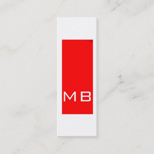 Plain Simple Monogram Skinny Red Visitekaartje (Voorkant)