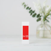 Plain Simple Monogram Skinny Red Visitekaartje (Staand voorkant)