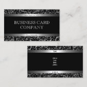 Plain Simple Silver Black Elegant Classy Visitekaartje (Voorkant / Achterkant)