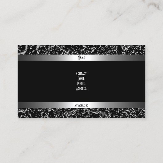 Plain Simple Silver Black Elegant Classy Visitekaartje (Achterkant)