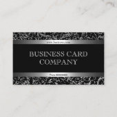Plain Simple Silver Black Elegant Classy Visitekaartje (Voorkant)