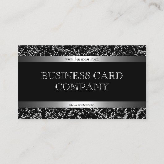 Plain Simple Silver Black Elegant Classy Visitekaartje (Voorkant)