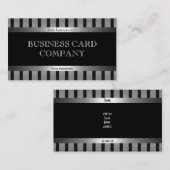 Plain Simple Silver Black Stripe Elegant Classy Visitekaartje (Voorkant / Achterkant)