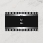 Plain Simple Silver Black Stripe Elegant Classy Visitekaartje (Achterkant)
