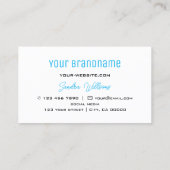 Plain Sky Blue White Modern met Monogram Simple Visitekaartje (Achterkant)