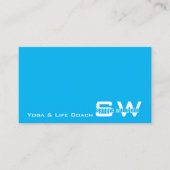 Plain Sky Blue White Modern met Monogram Simple Visitekaartje (Voorkant)