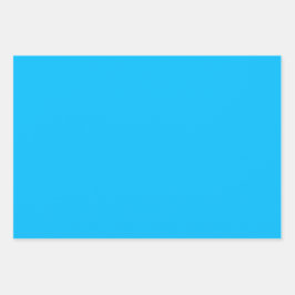 Plain Sky Yonder Cerulean Blue Shades 3 Tones Inpakpapier Vel