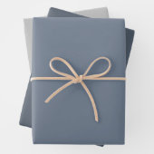 Plain Slate Marengo Medium Grijs Shades 3 Tones Inpakpapier Vel (In situ)