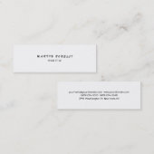 Plain Slim Professional Italic White Visitekaartje (Voorkant / Achterkant)
