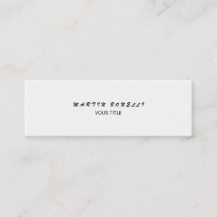 Plain Slim Professional Italic White Visitekaartje