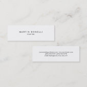 Plain Slim Professional White Color-Visitekaartje Mini Visitekaartje (Voorkant / Achterkant)