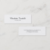 Plain Slim Professional White, klassiek handschrif Mini Visitekaartje (Voorkant / Achterkant)