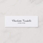 Plain Slim Professional White, klassiek handschrif Mini Visitekaartje (Voorkant)