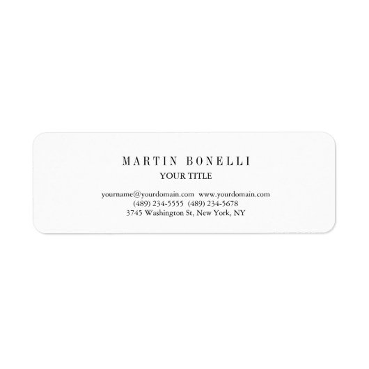 Plain Slim Professional Zwart-wit Etiket (Voorkant)