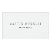 Plain Slim Professional Zwart-wit Naambadge (Voorkant)