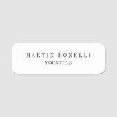 Plain Slim Professional Zwart-wit Naamplaatje (Voorkant)