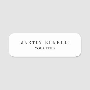 Plain Slim Professional Zwart-wit Naamplaatje