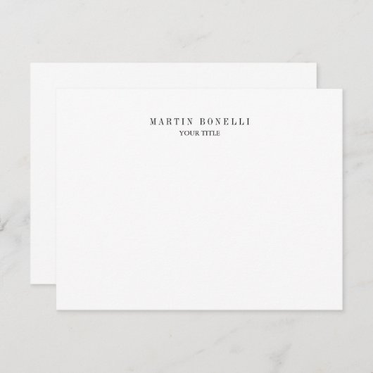 Plain Slim Professional Zwart-wit RSVP Kaartje (Voorkant / Achterkant)