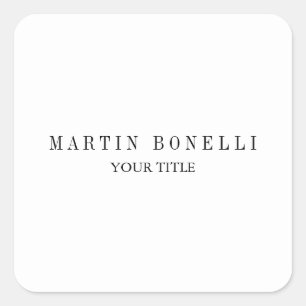 Plain Slim Professional Zwart-wit Vierkante Sticker