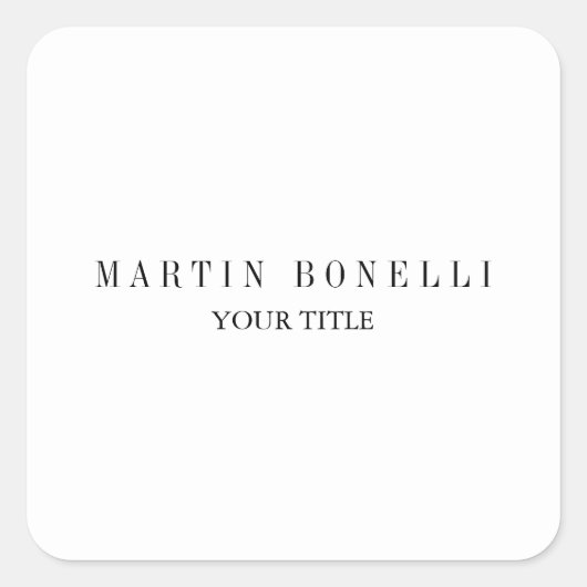 Plain Slim Professional Zwart-wit Vierkante Sticker (Voorkant)