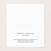 Plain Slim Professional Zwart-wit Visitekaartje (Buitenkant ongevouwen)