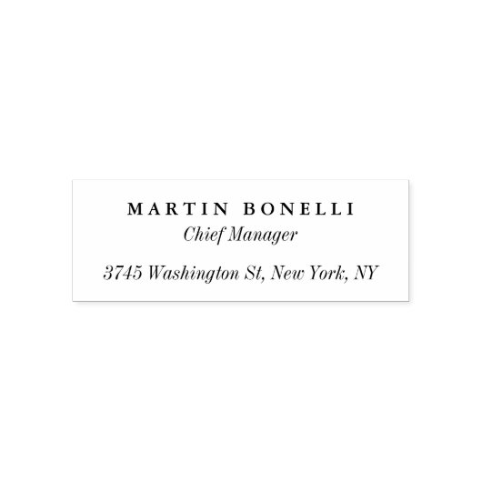 Plain Slim Professional Zwart-wit Zelfinktende Stempel (Design)