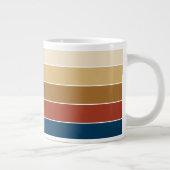 Plain Solid Colour Striped Warm Autumn Colour Grote Koffiekop (Rechts)